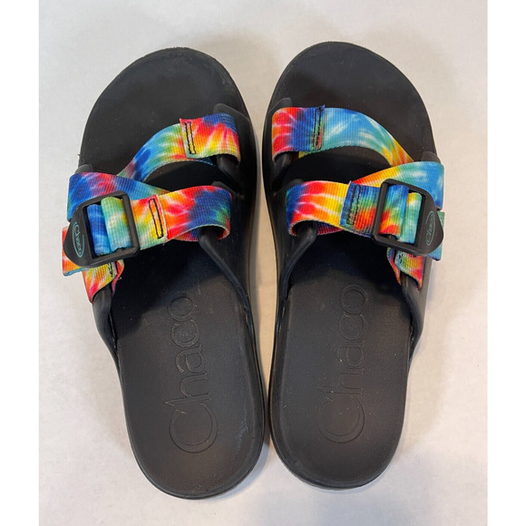 CHACO Women's Chillos Size 7M Slide Sandal Dark Tie Dye - Picture 4 of 7